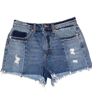 NWT Sneak Peek Distressed Denim Cut-Offs in Blue size Medium